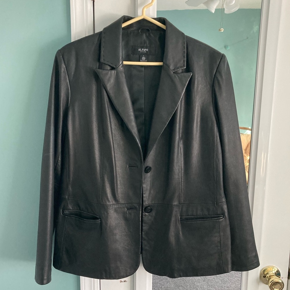 Alfani Leather Blazer
